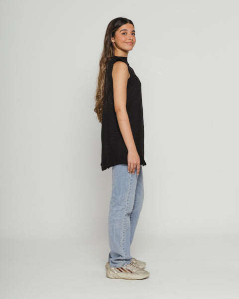 Boat neck Sleeveless Midi Top