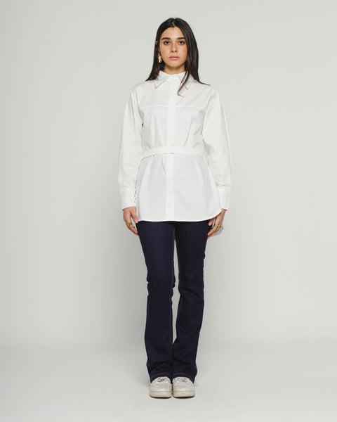 Puffy Sleeve Shirt with Belt