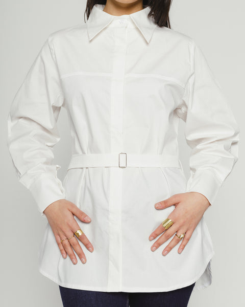Puffy Sleeve Shirt with Belt