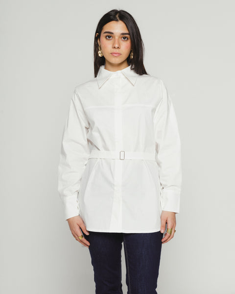 Puffy Sleeve Shirt with Belt