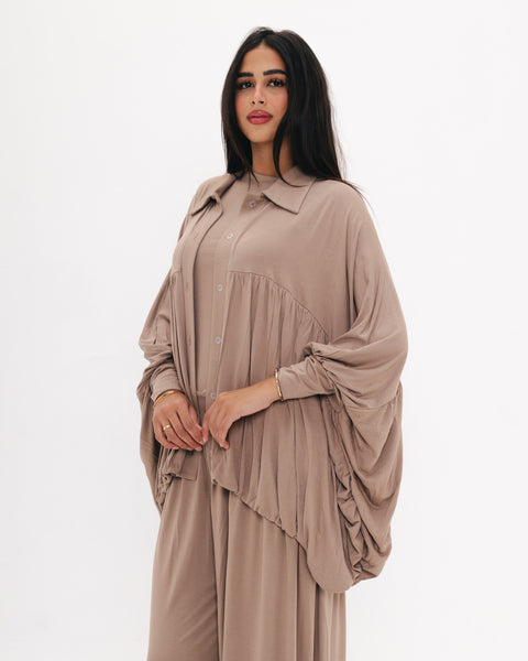 Drape Buttoned Cardigan