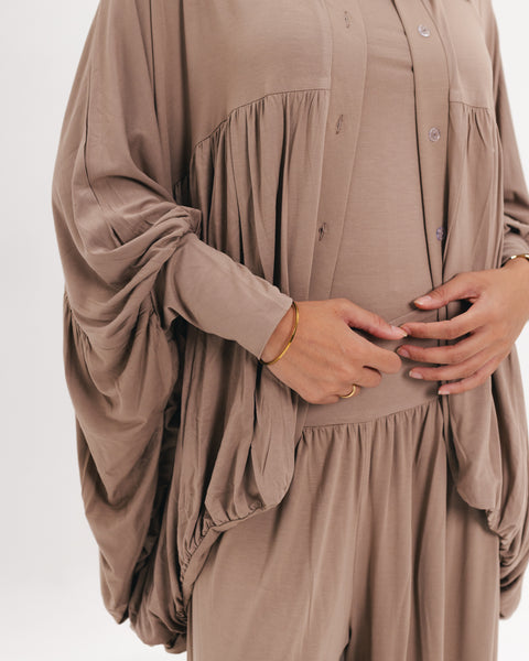 Drape Buttoned Cardigan