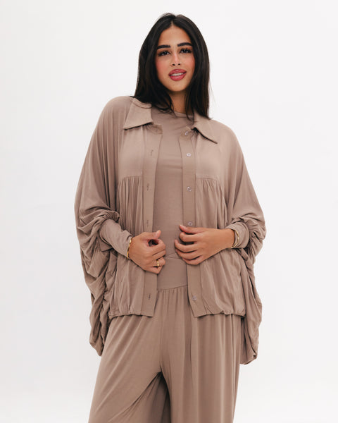 Drape Buttoned Cardigan