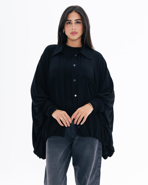 Drape Buttoned Cardigan