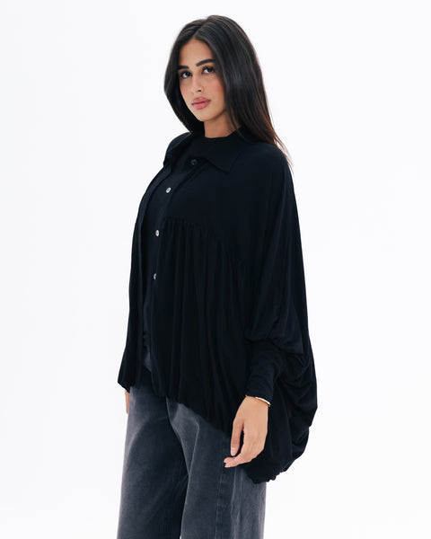 Drape Buttoned Cardigan