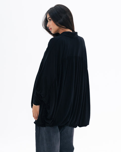 Drape Buttoned Cardigan