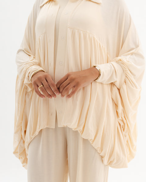 Drape Buttoned Cardigan