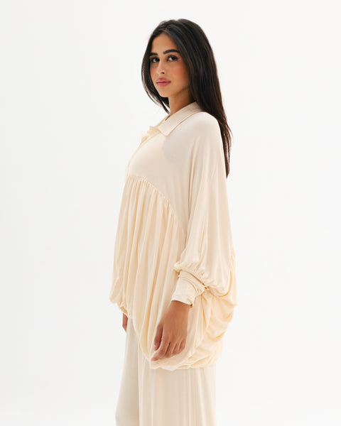 Drape Buttoned Cardigan