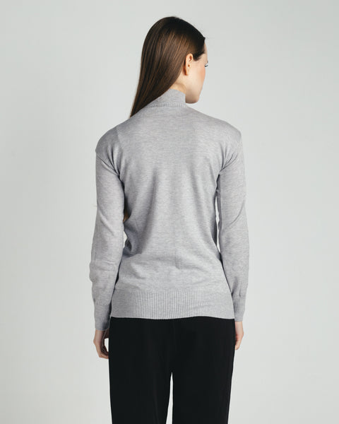 High-Neck Knit Sweater