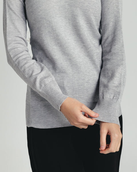 High-Neck Knit Sweater