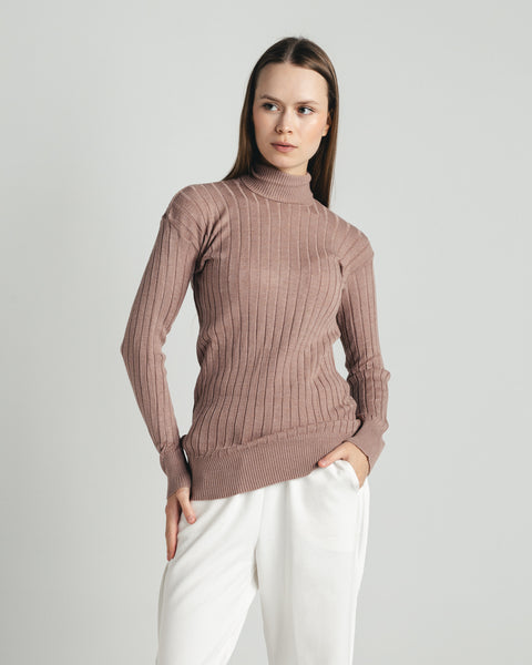Wide Ribbed Knit Sweater