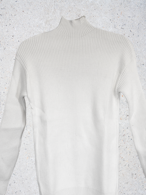 Ribbed Mock-neck Knit Sweater