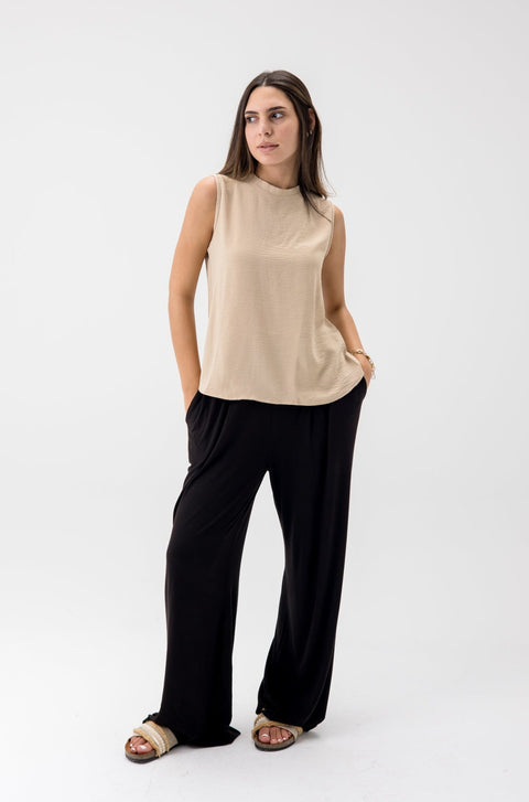 Short Linen Sleeveless Top