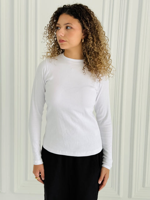 Regular Fit Ribbed Long Sleeve Top