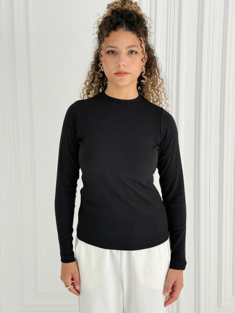 Regular Fit Ribbed Long Sleeve Top