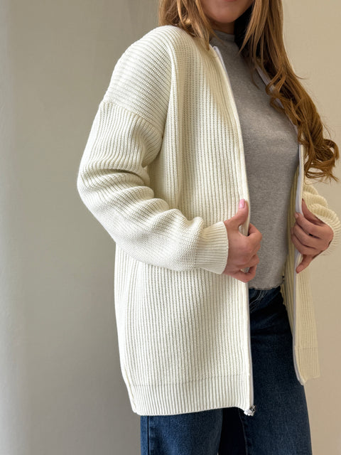 Ribbed Zipper Sweater