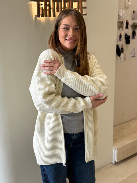 Ribbed Zipper Sweater