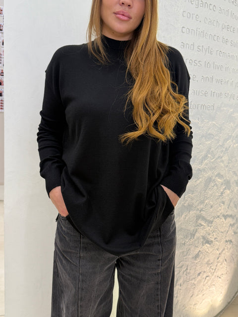 Side-Slit Loose Knit Sweater