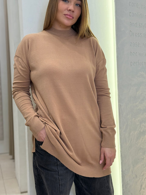 Side-Slit Loose Knit Sweater