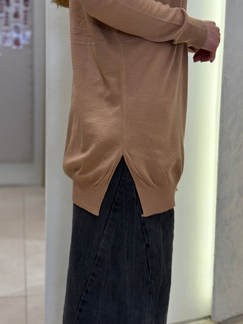 Side-Slit Loose Knit Sweater