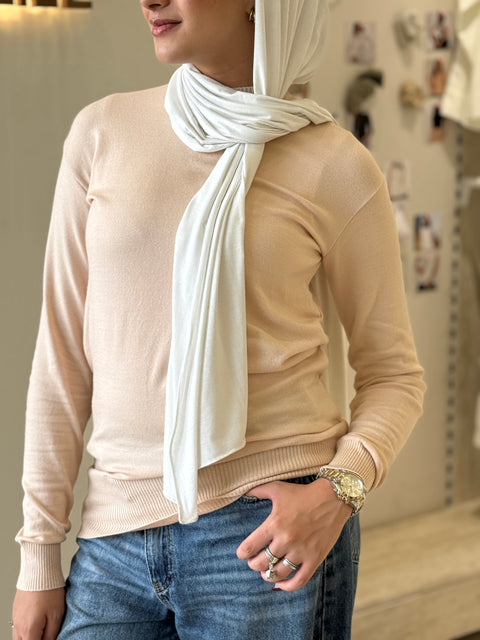 High-Neck Knit Sweater