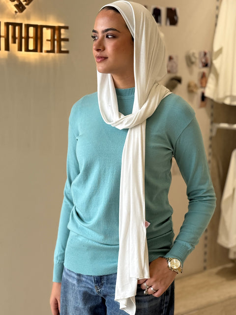 High-Neck Knit Sweater