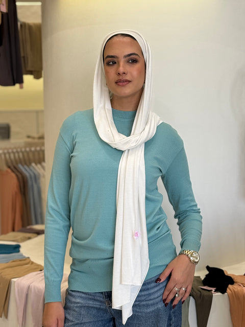 High-Neck Knit Sweater