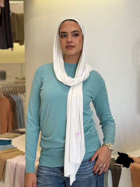 High-Neck Knit Sweater