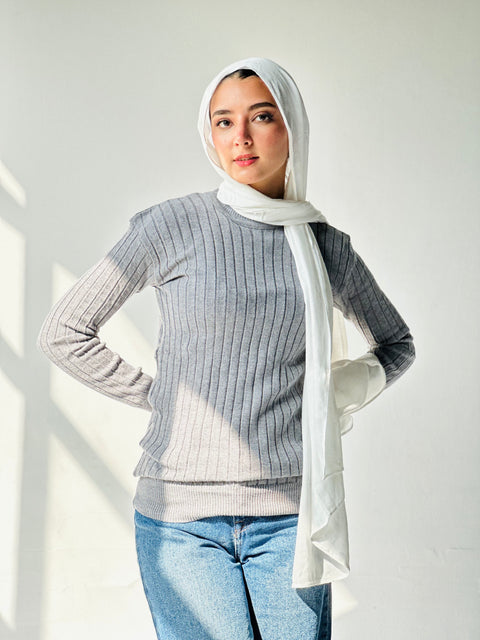 Wide Ribbed Knit Sweater