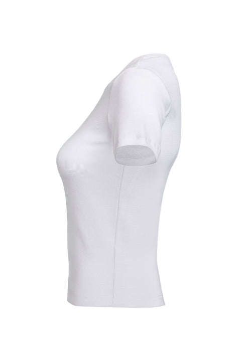 Ribbed Crew-neck Half Sleeve Top