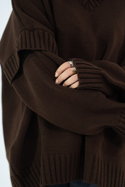 Layered Look Knit Pullover