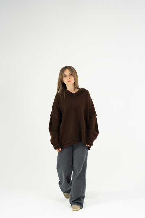 Layered Look Knit Pullover