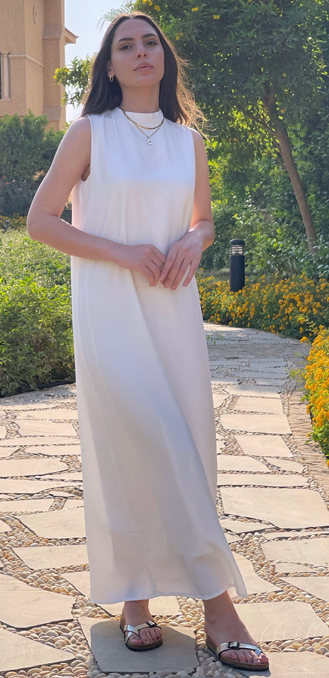 Basic White Sleeveless Dress