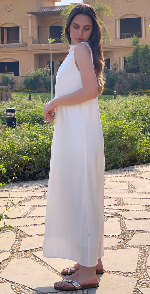 Basic White Sleeveless Dress