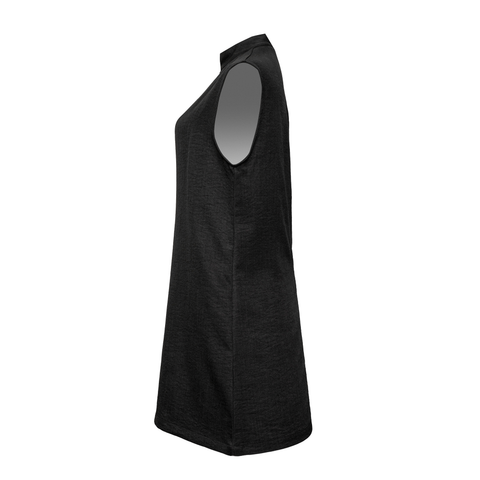 Linen High-Neck Sleeveless Blouse